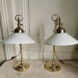 Pairs of desk or mood lamps