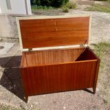Vintage chest bench 1960. Sapele veneer