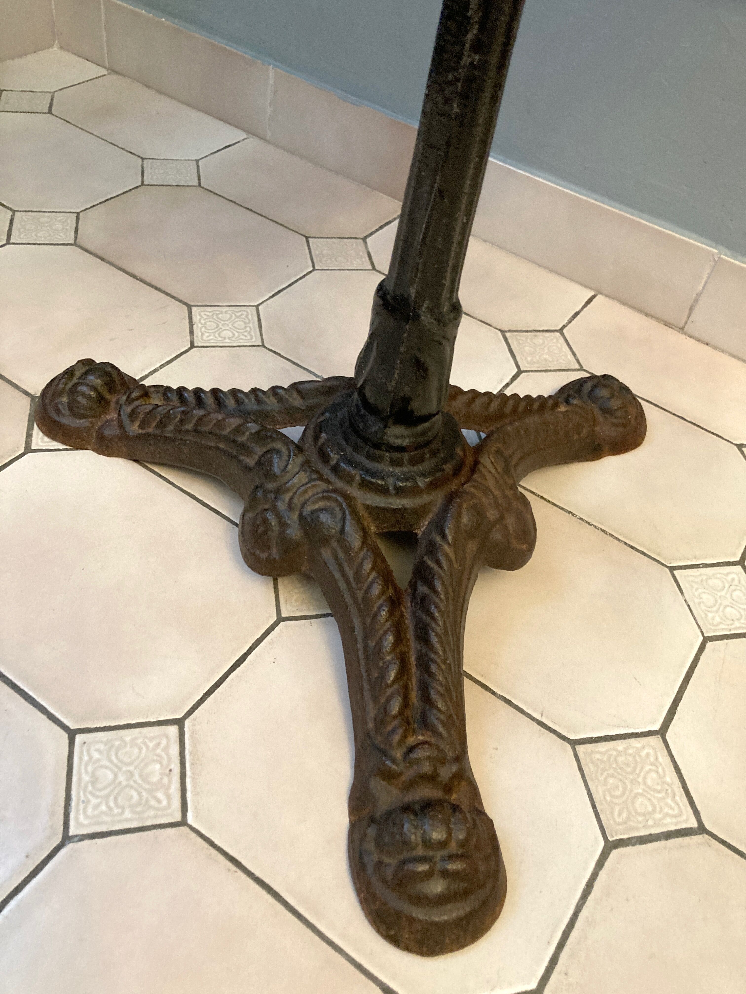 Bistro table marble and cast iron art deco