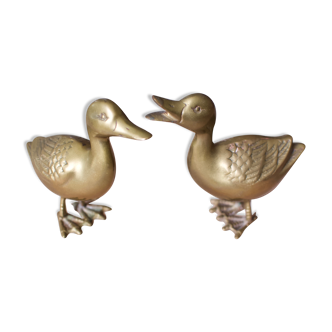 Duck couple in brass