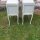 Pair of Louis XV style bedside tables with 3 drawers, Luxembourg green