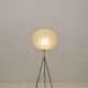 Lampadaire tripode cocon en fibre de verre et laiton, années 1960