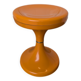 Orange Vintage Mushroom Stool “Jurček” by Meblo, 1960s – Space Age Retro