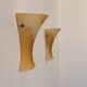 Pair of vintage wall lights with orange glass and brass, Italy 1980.