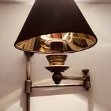 Articulated wall light in patinated nickel Chehoma 1987