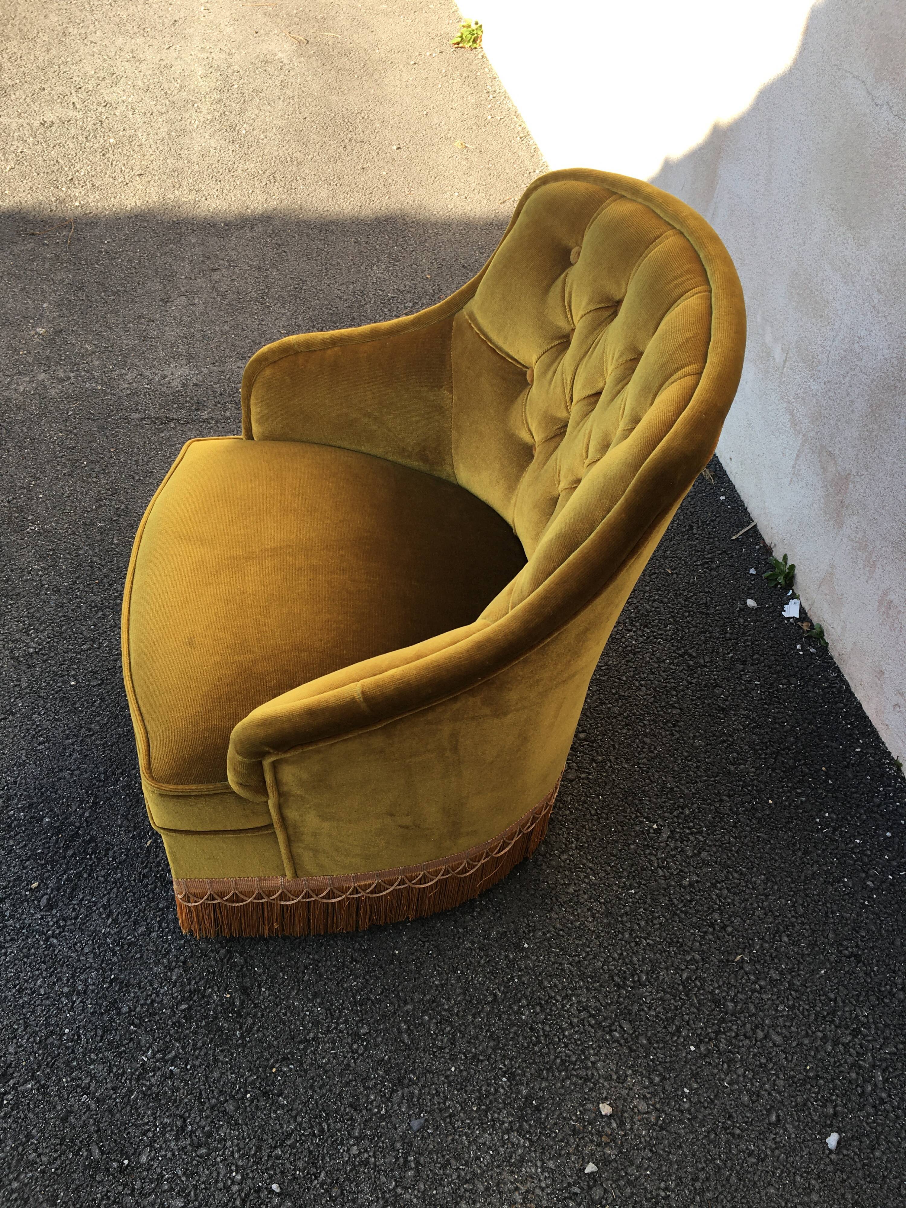 Vintage toad chair velvet gold