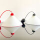 Ceiling lamps in opal glass Italian 1970s