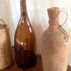 Bottle vintage burlap