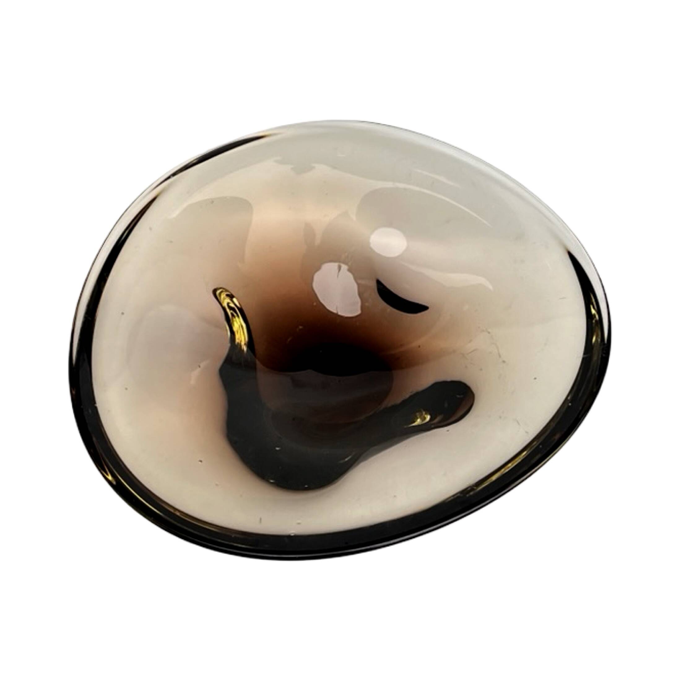 Bol en verre formé à la main conçu par M Klinger, Železný Brod Sklo, tchèque 1970