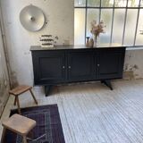 Brutalist black sideboard from the 60s