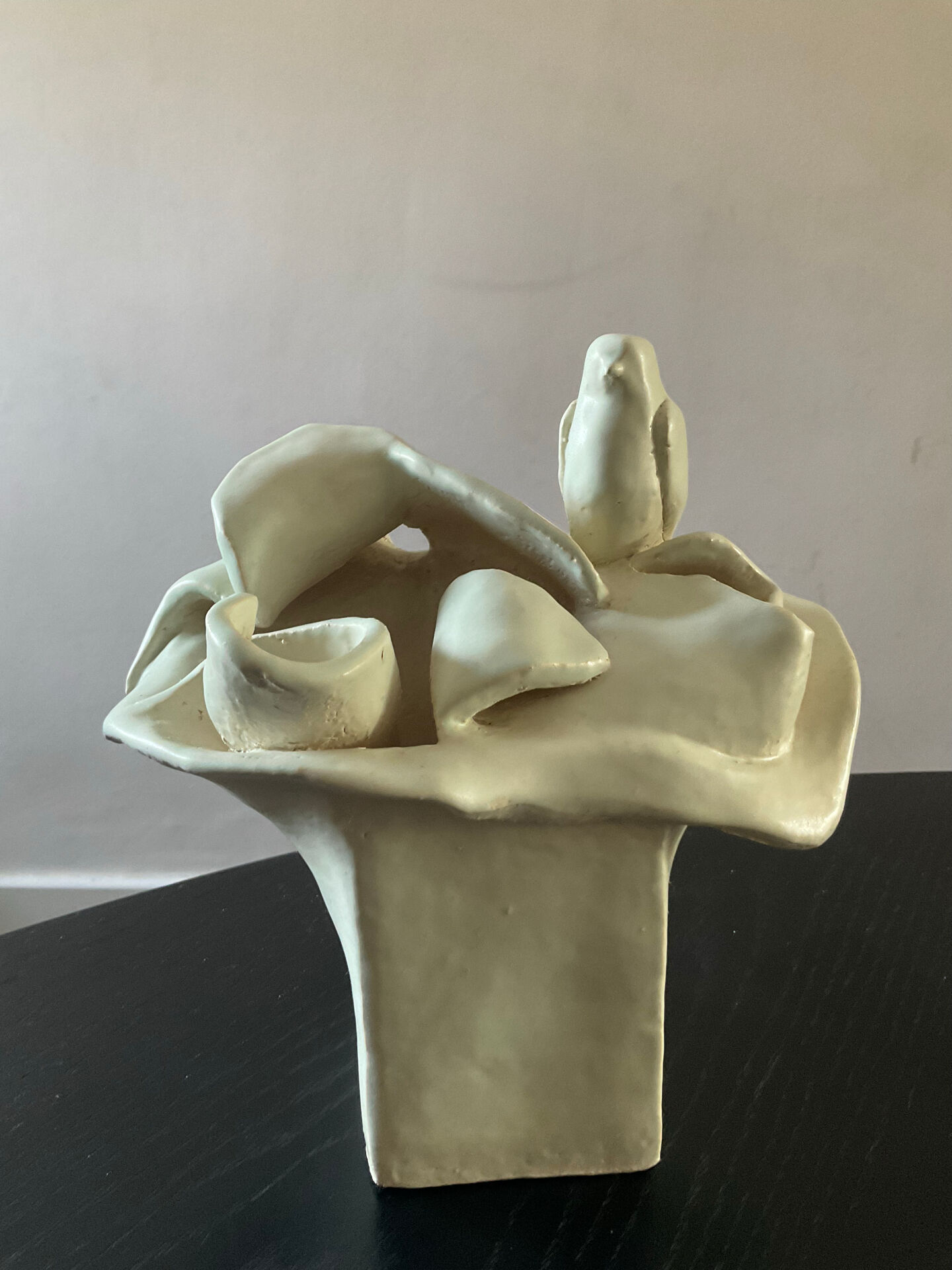 Vintage ceramic vase, glazed and signed.