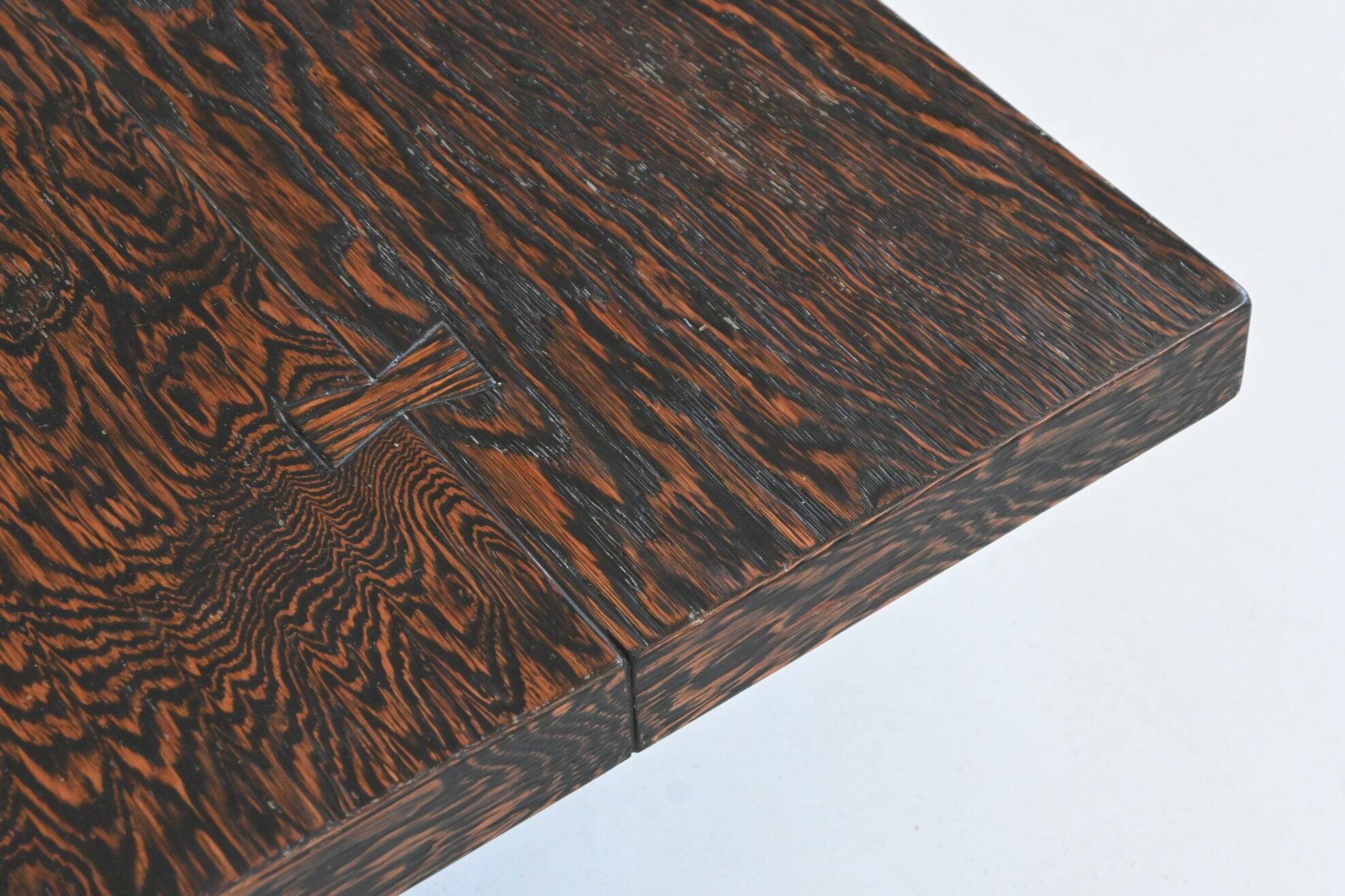 Brutalist square shaped coffee table Mid-Century France 1970