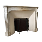 Old Carrara marble fireplace, Louis XV style — to be removed.