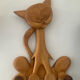 Vintage cat coat rack in solid pine from the 70s-80s.