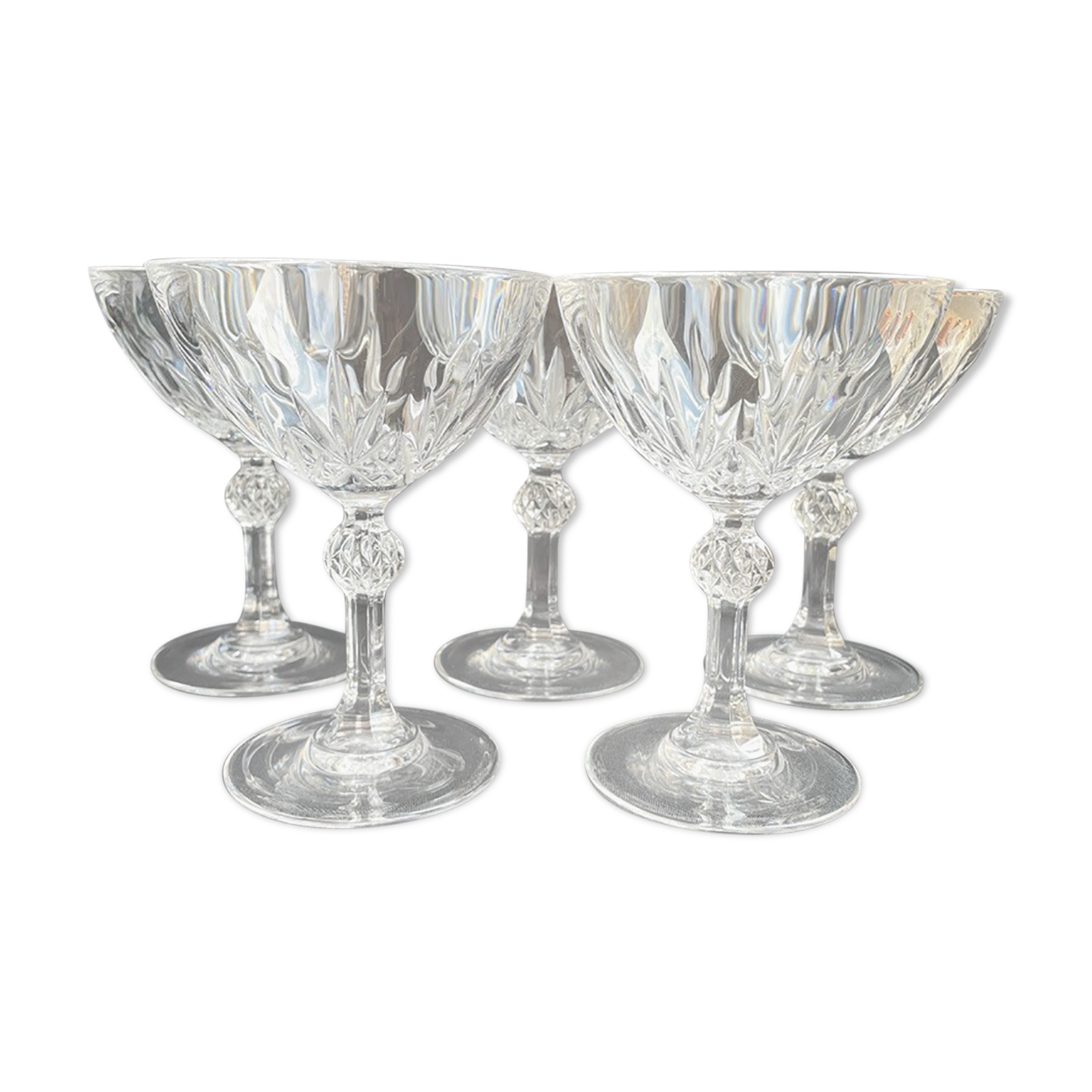 Champagne Glasses (5) - Mid-century modern - Crystal