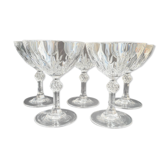 Champagne Glasses (5) - Mid-century modern - Crystal