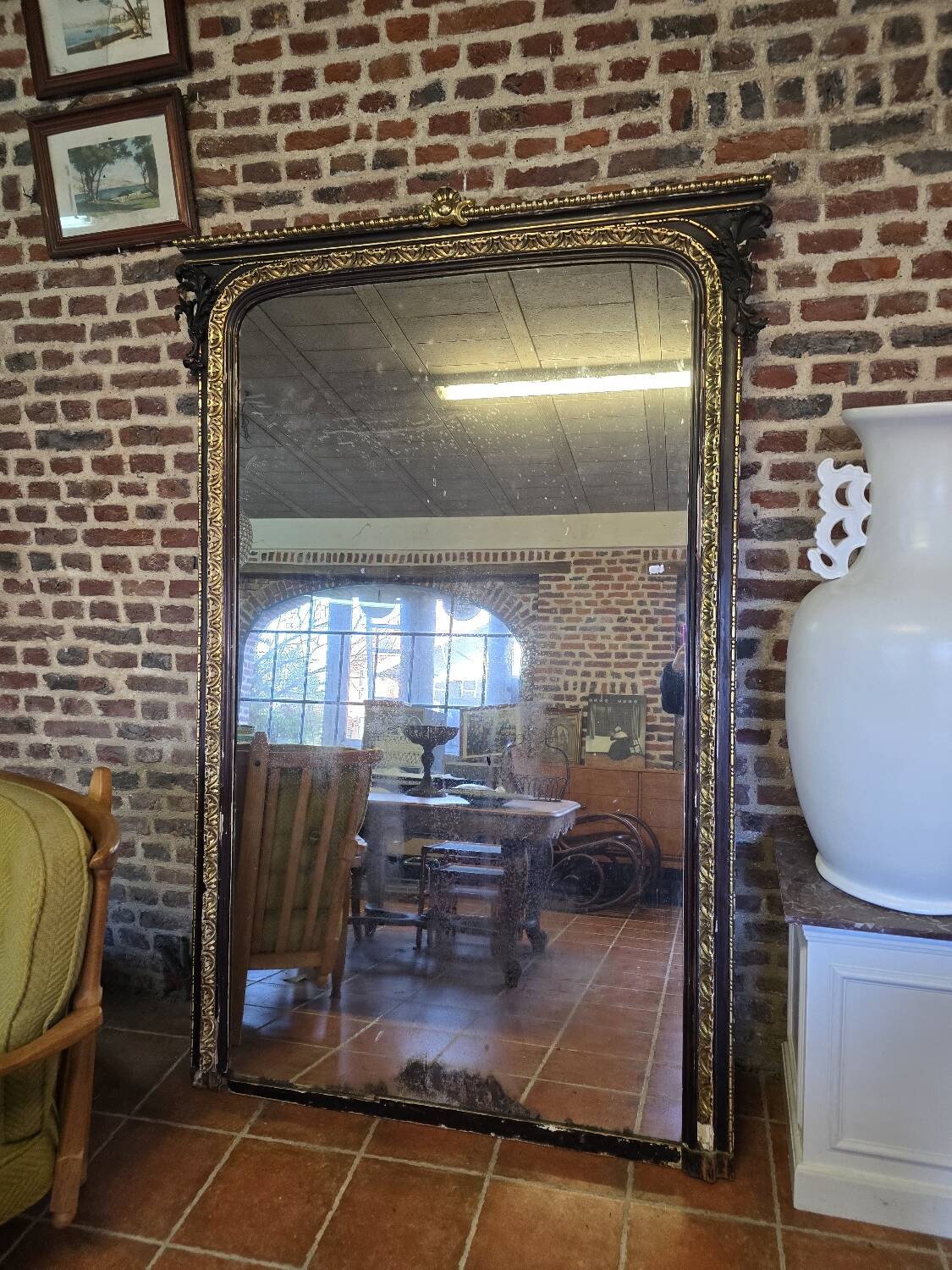 Napoleon III style panoramic mirror