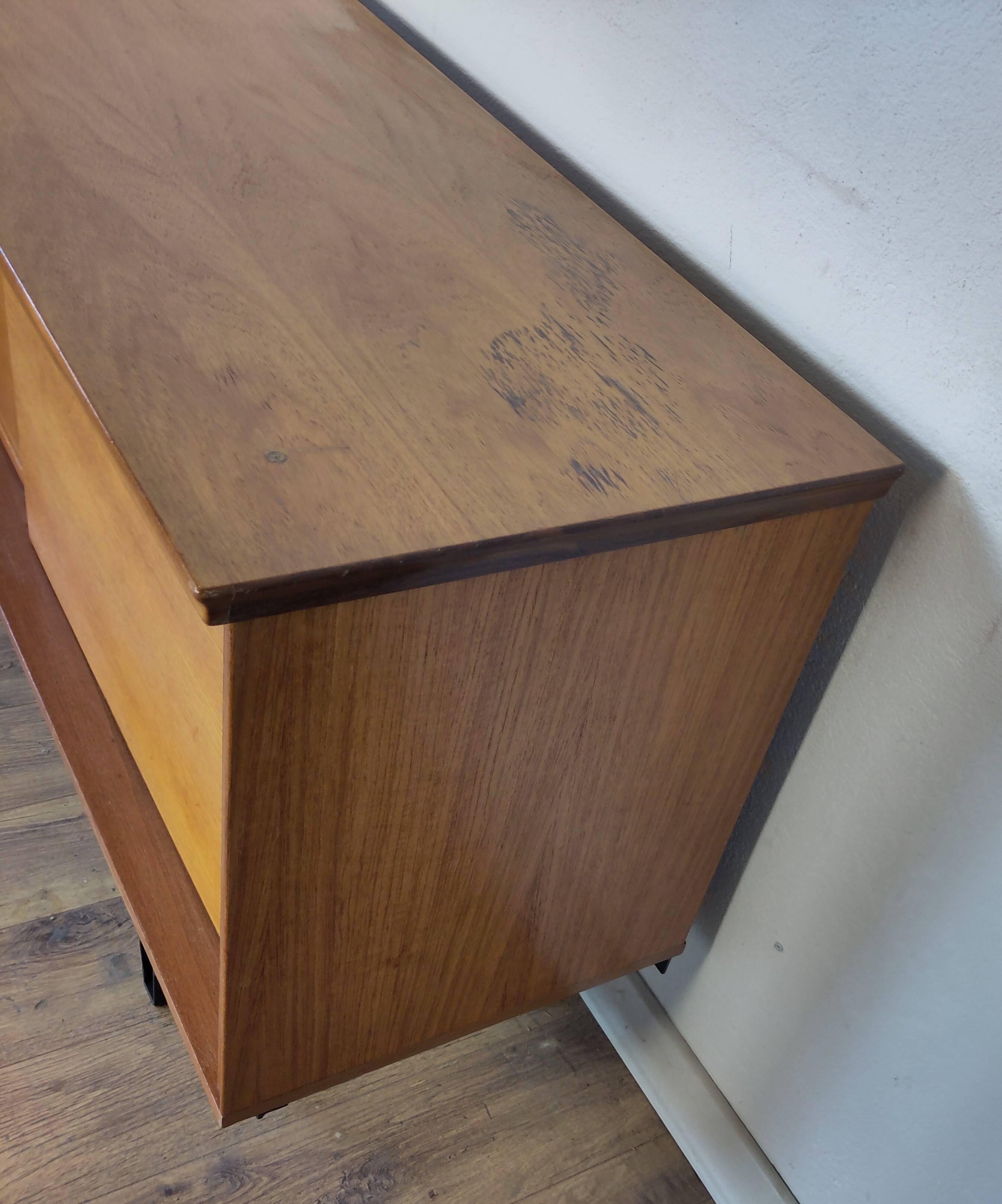 Scandinavian teak and metal sideboard