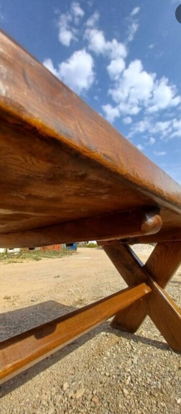 Large old solid oak monastery table