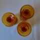 3 textured amber stemmed glasses. Vintage.