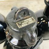Large black enamelled factory lamp by elektrovit