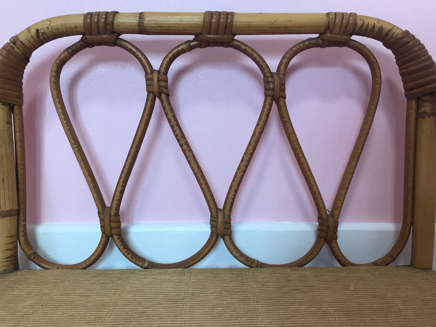 Vintage rattan shelf