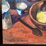 Oil on canvas portrait of a woman, Maïce Le Baron 1950 student of Marcel Gromaire