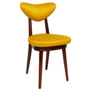 Midcentury Heart Chair in Yellow Satin Dedar Gildo Fabric, Europe, 1960s