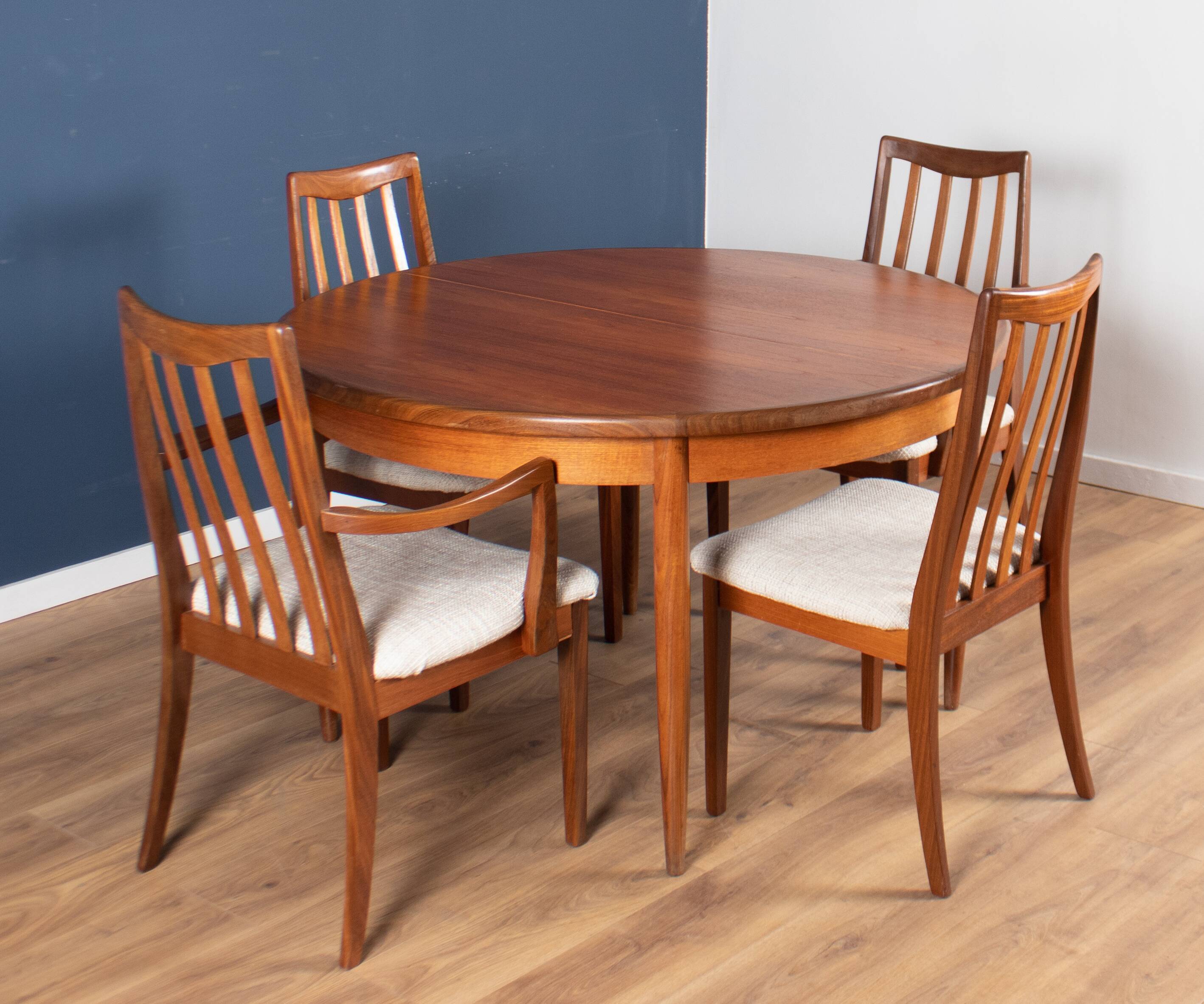 Retro teak 1960s mid century dining table & 6 chairs by G plan Victor Wilkins