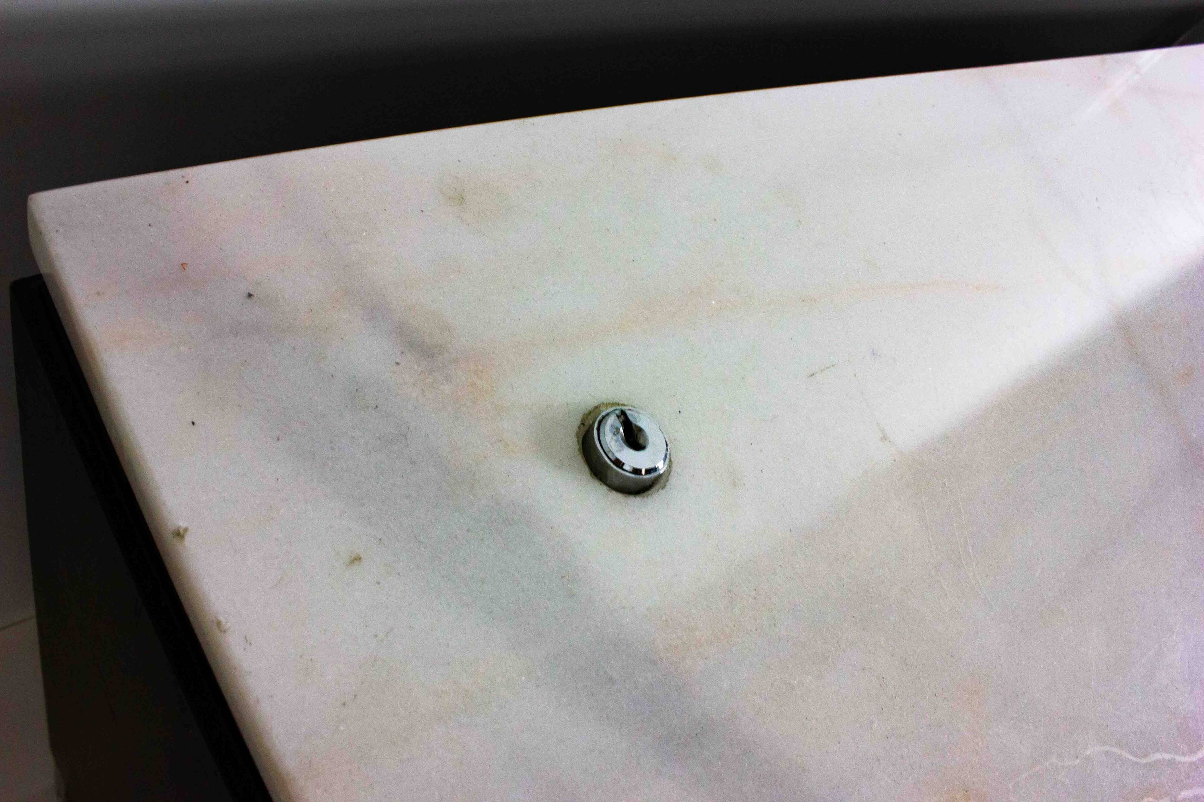 Rare executive sideboard by Florence Knoll in rose aurore marble, 1960s