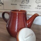 Vintage Striped Stoneware Teapot