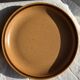11 assiettes à dessert en grès liseré brun Sarreguemines