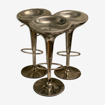 3 bar stools - Magis - Al Bombo - Stefano Giovannoni - Chrome finish