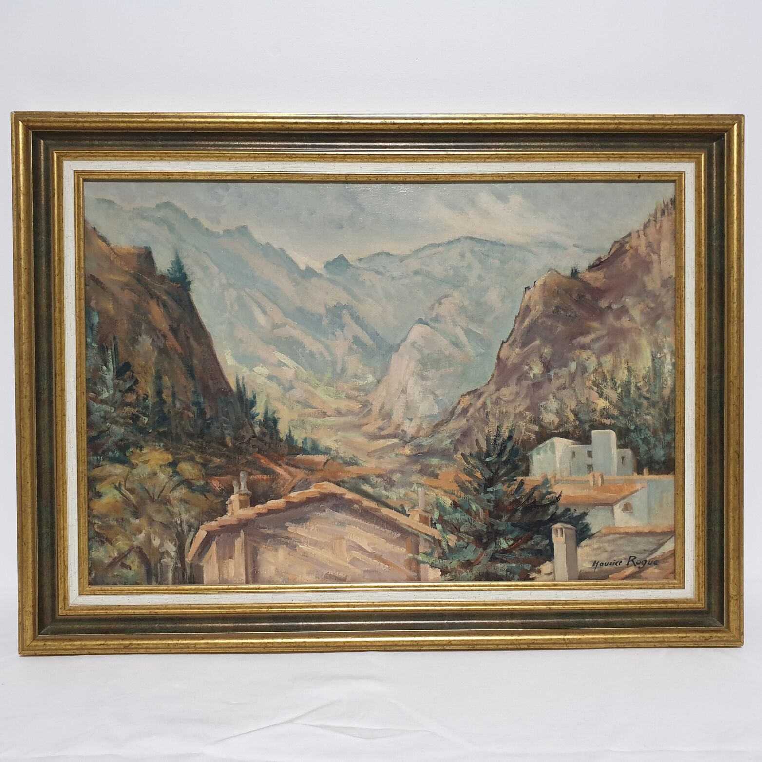 Maurice Rogue Oil on canvas located in vernet les bains dated 1981