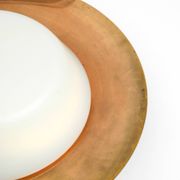 Pair of Mid Century wall or ceiling lamps made of glass with copper-plated