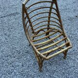 Table + 4 rattan chairs 1960/70