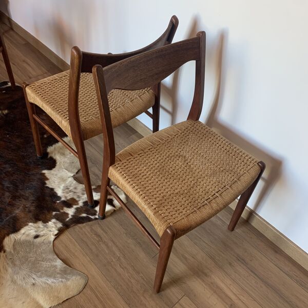 Suite de 4 chaises de Arne Wahl Iversen pour Glyngøre Stolefabrik années 60