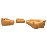 Canapé Sandra en Cuir Camel par A.Hieronimus pour Cinna/Ligne Roset, années 70.
