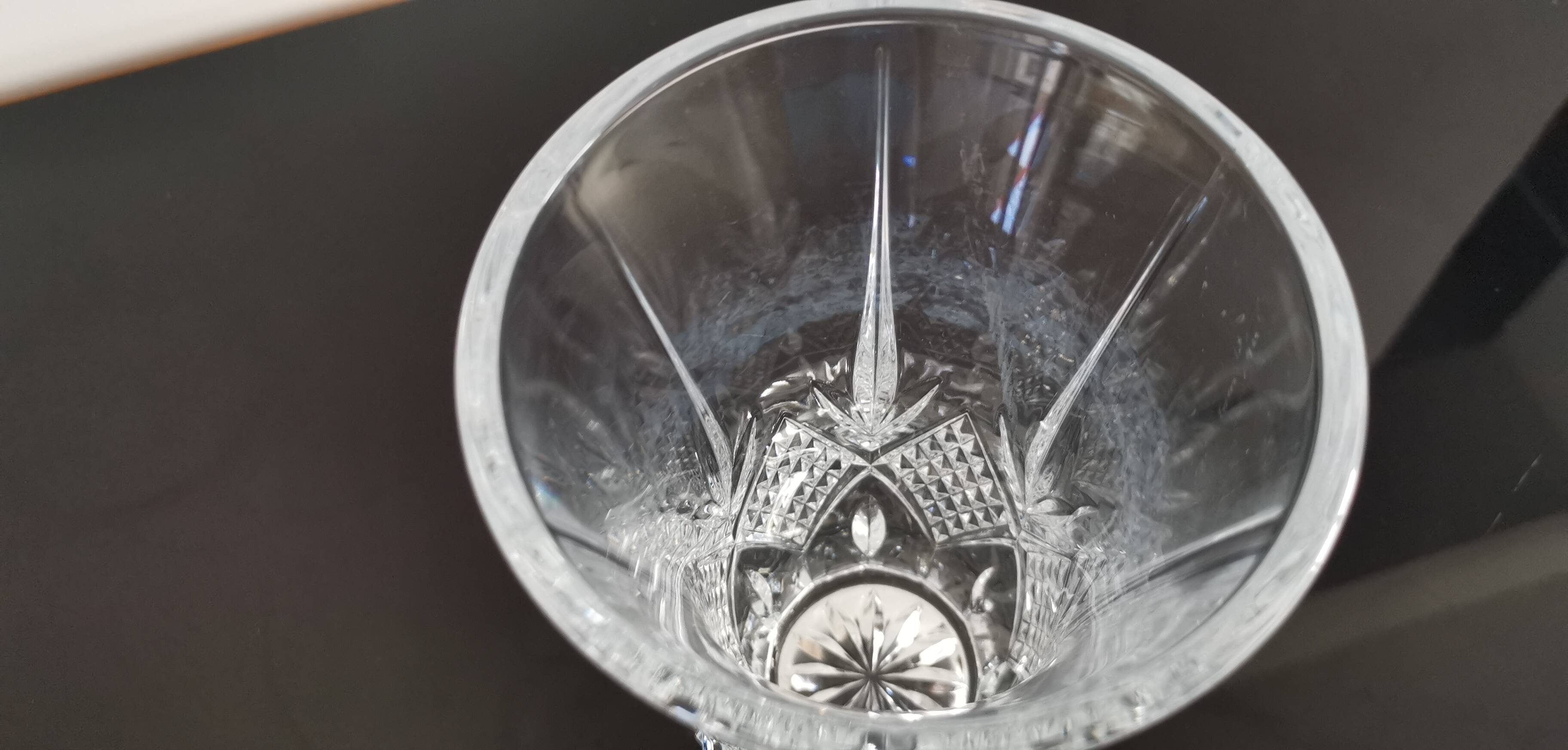 Lorraine cast crystal cylindrical vase with flared neck