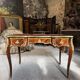 Louis XV style flat desk with marquetry from the Napoleonic III period.