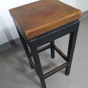 3 x tabourets de construction en chêne années 1960