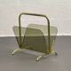 Brass and glass magazine rack