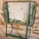 Vintage French bistro table in riveted iron – folding (1920s)