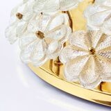 Very Large Mid Century Floral Murano Glass Flush Mount/Ceiling Light By Ernst Palme, Germany, 1970s