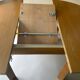 Brutalist extendable table in solid elm by Maison Regain, 1970s.