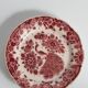 Regina Gouda Delft Hand-Painted Plate Red Peacock & Floral Motif Holland, 1950s