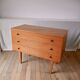 Scandinavian designer chest of drawers in blond oak Mid-Century Circa 1950