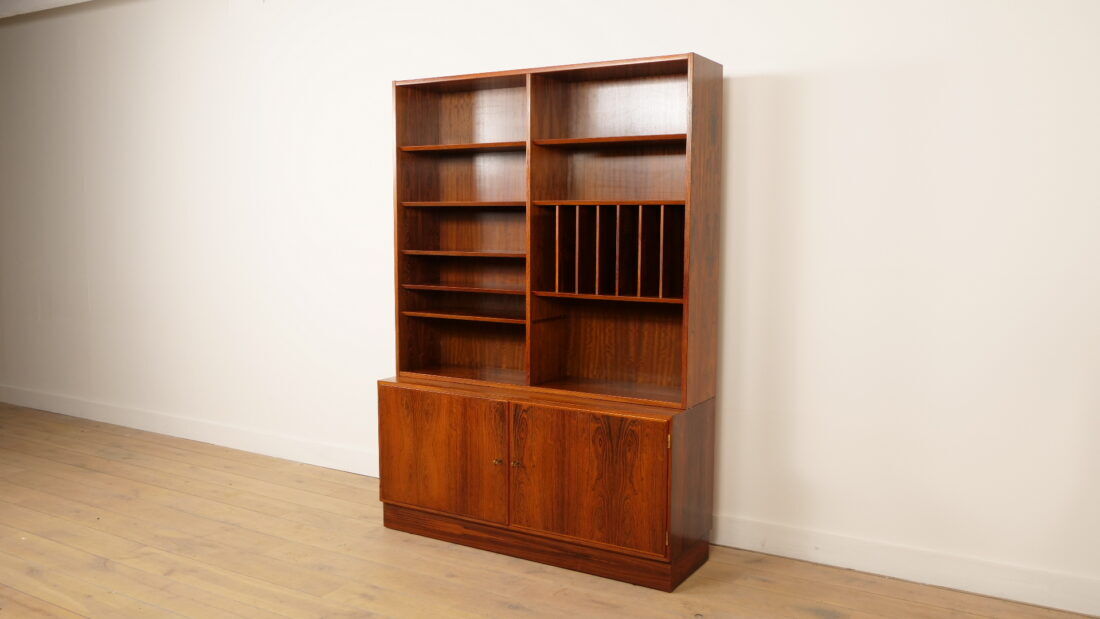 Buffet vintage | Bibliothèque | Meuble à vinyles | Palissandre | Hundevad pour Omann Jun
