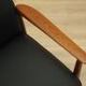 Lounge chair by Grete Jalk, solid teak frame, black leather upholstery, Denmark, 1970s