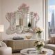 Exceptional Extra Large Size Vintage Pink Murano Glass Wall Mirror, 1950s
